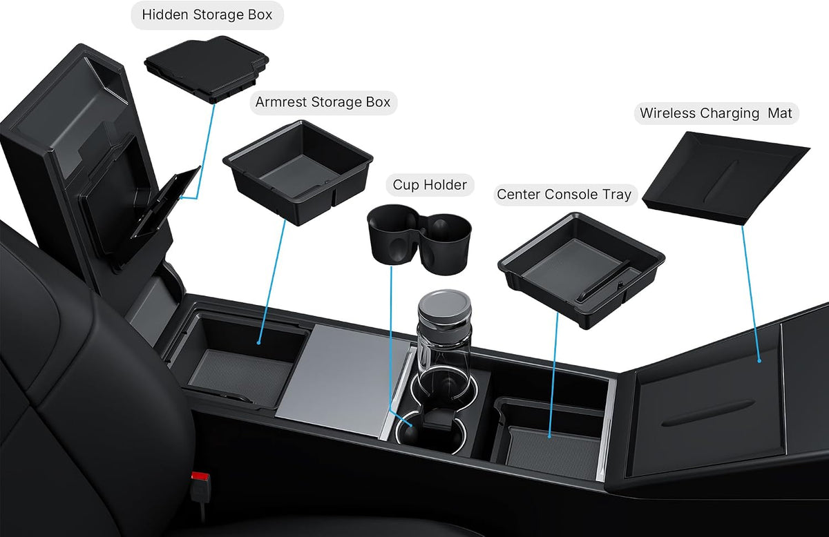 Center Console Organizer for 25-26 Tesla Model Y, 24-26 Model 3