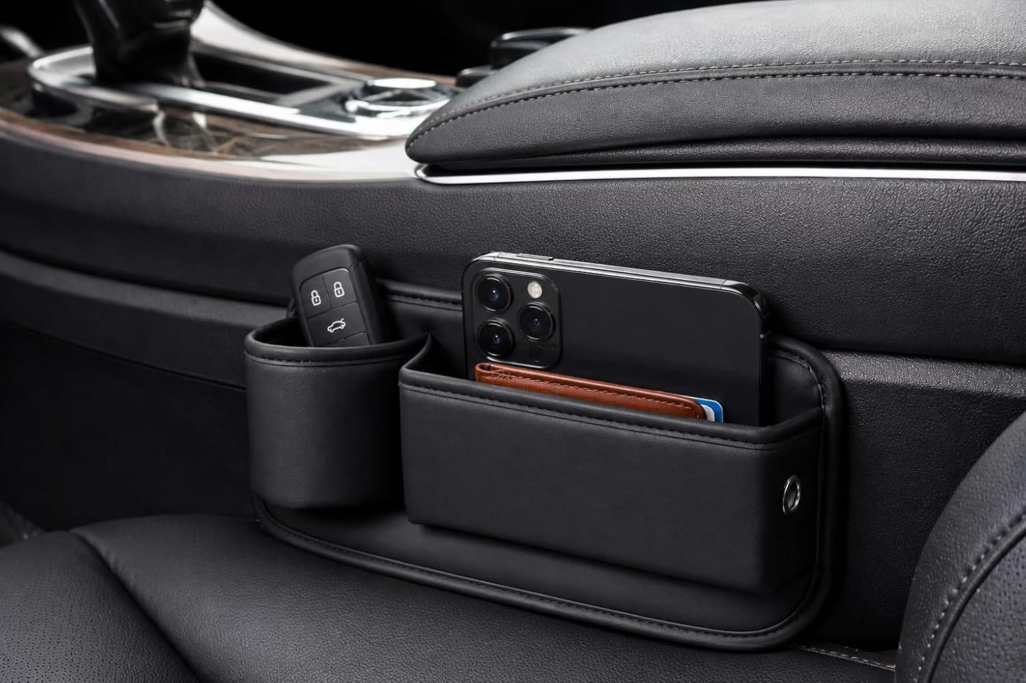 Car Seat Gap Filler Organizer with Cup Holder, Universal Car Storage