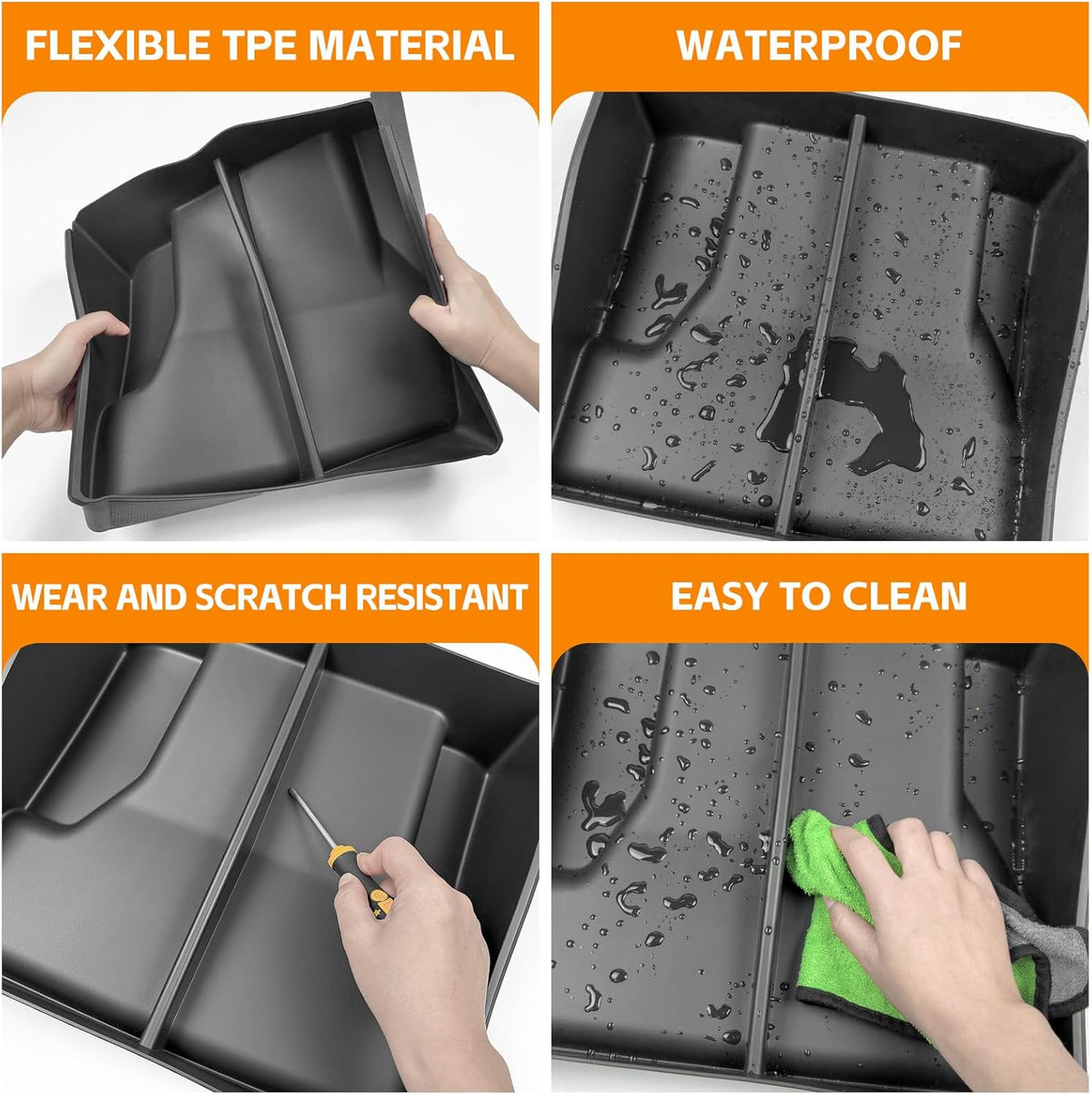 Bench Seat Floor Organizer Compatible 2015-2026 Ford F150&2017–2026 F250 F350 F450 Under Seat Storage Box Center Console Organizer Bin for F150 Accessories(F150 F250 Jump Seat)
