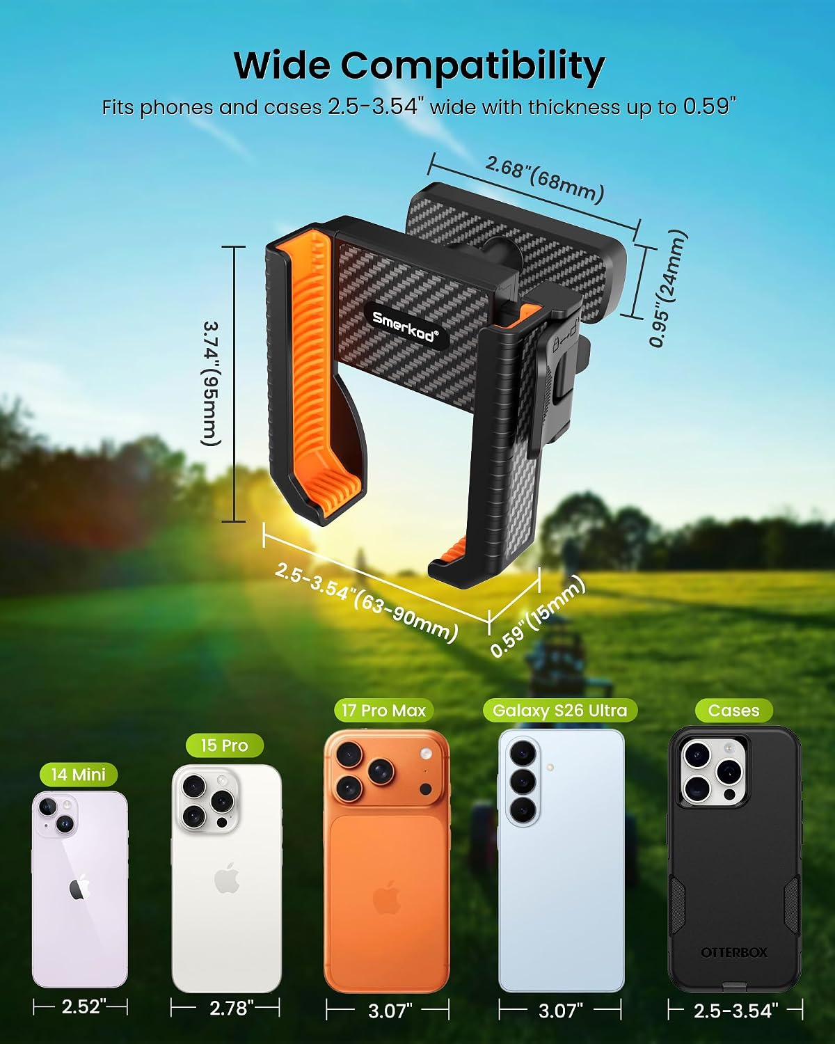 Magnetic Golf Cart Phone Holder,8 N56 Strong Magnet,1s Lock/Release | Golf Gifts for Men Dad Father Husband Him Golfer, Golf Accessories Essentials Gadgets Phone Mount Fits Club Car, EZGO, Yamaha