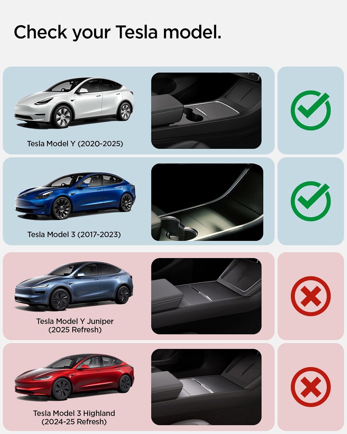Spigen Under Screen Storage Organizer for Tesla Model Y (2020-2024) & Model 3 (2017-2023) [Not Compatible with Model Y Juniper 2025/26 & Model 3 Highland 2024/25]