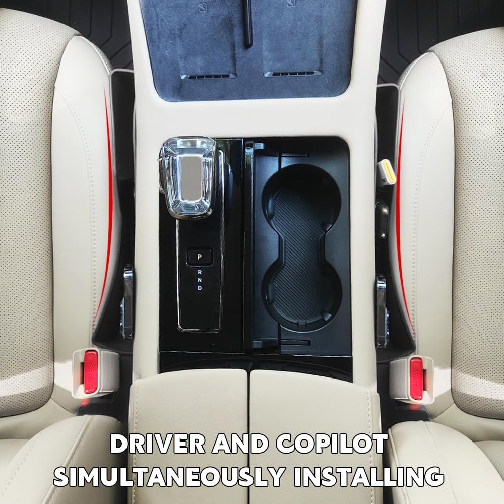 2PCS Car Seat Gap Filler, Car Seat Gap Organizer with Phone Holder, Black Multifunctional Seat Side Gap Filler Stop Things from Dropping, Universal Car Interior Accessories Fit Car SUV Truck