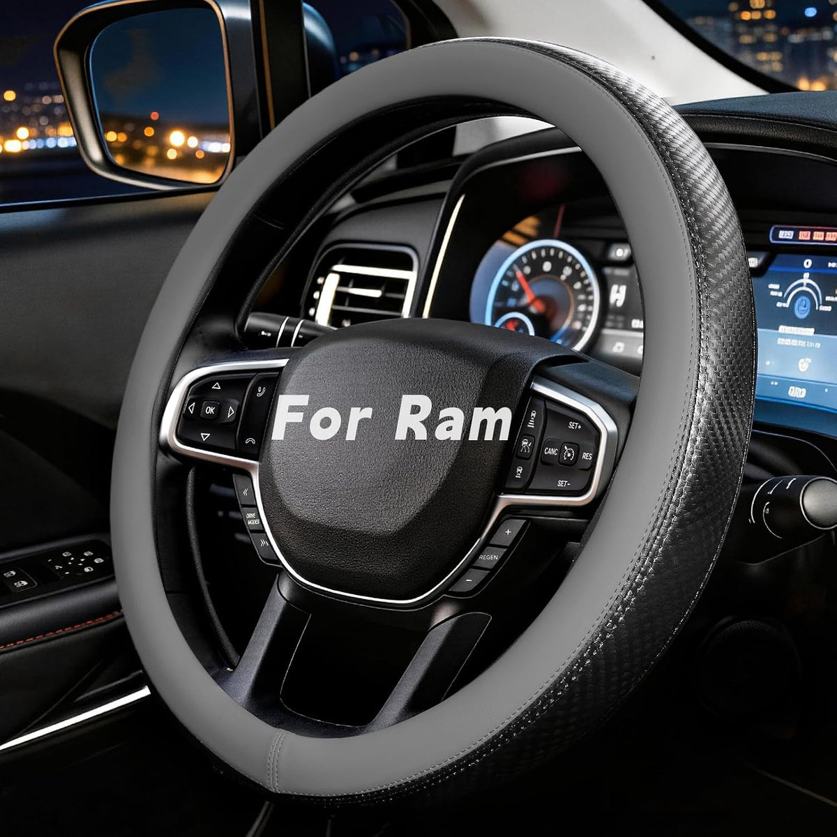 Steering Wheel Cover for Dodge Ram 1500 2500 3500 2012-2026, Black