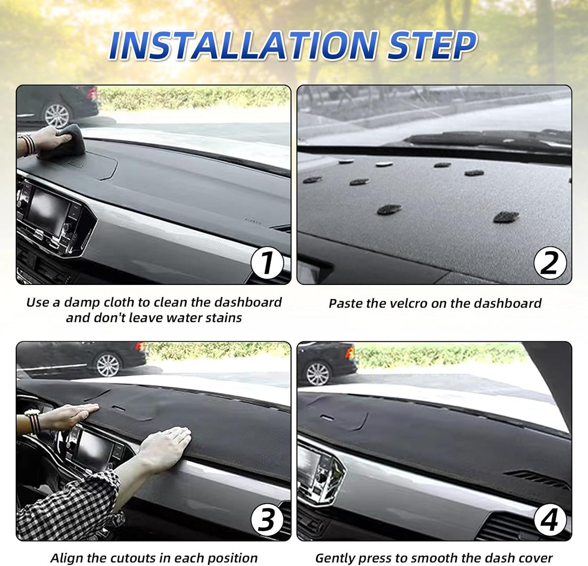 Dashboard Cover Custom Fit for Chrysler 200 2011-2014, Dash Cover Mat Pad Carpet Protector (Black)
