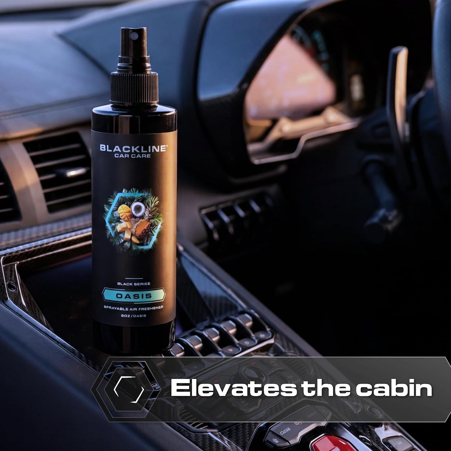 Blackline Car Care - Ocean Breeze Car Air Freshener Spray, Premium Odor Eliminator for Cars, Trucks, RVs, SUV, or Home Use - 8 fl OZ - Air Freshener - Ocean Breeze Spray