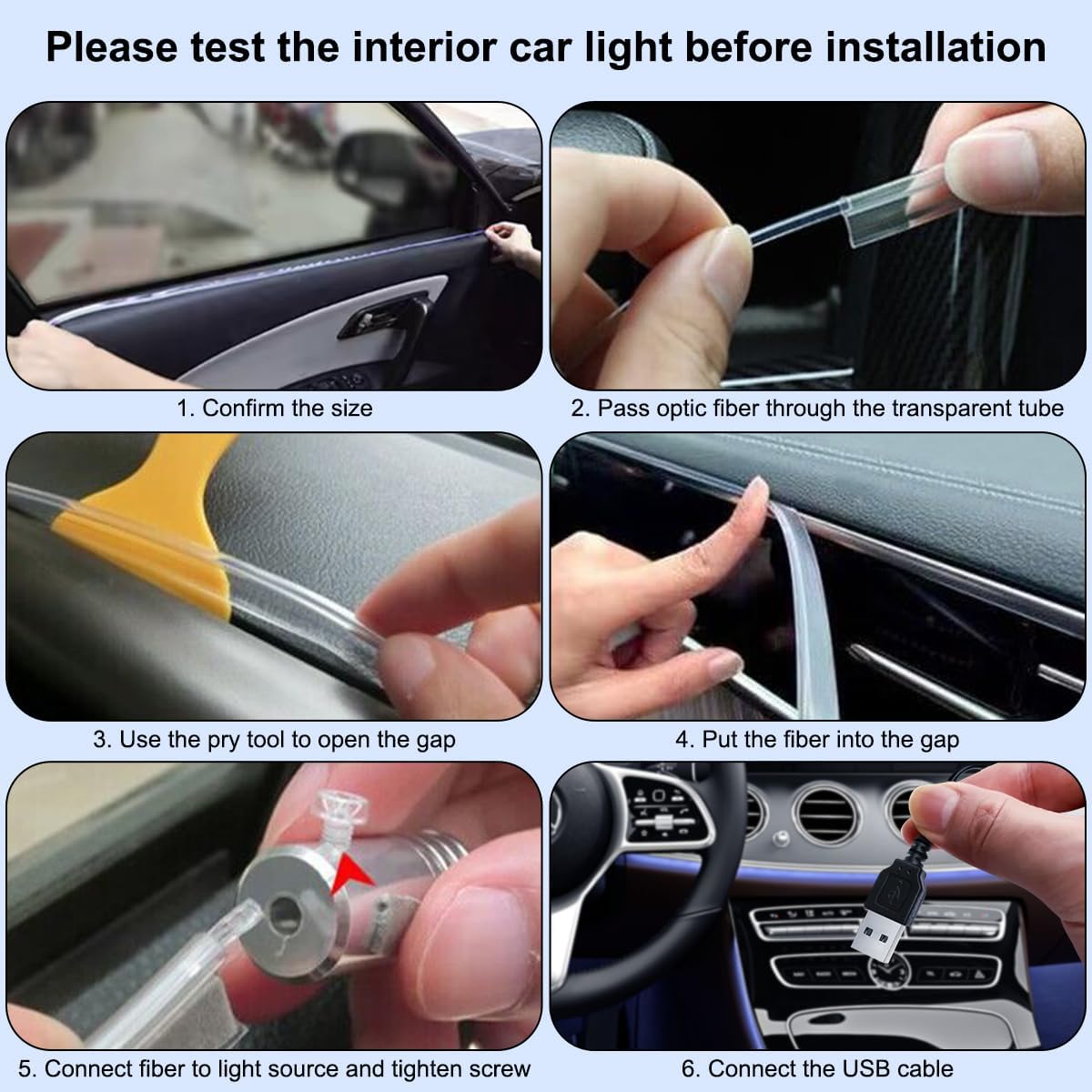 Interior Car Lights APP/Remote Control, 5 in 1 RGB USB Ambient Lighting Kit