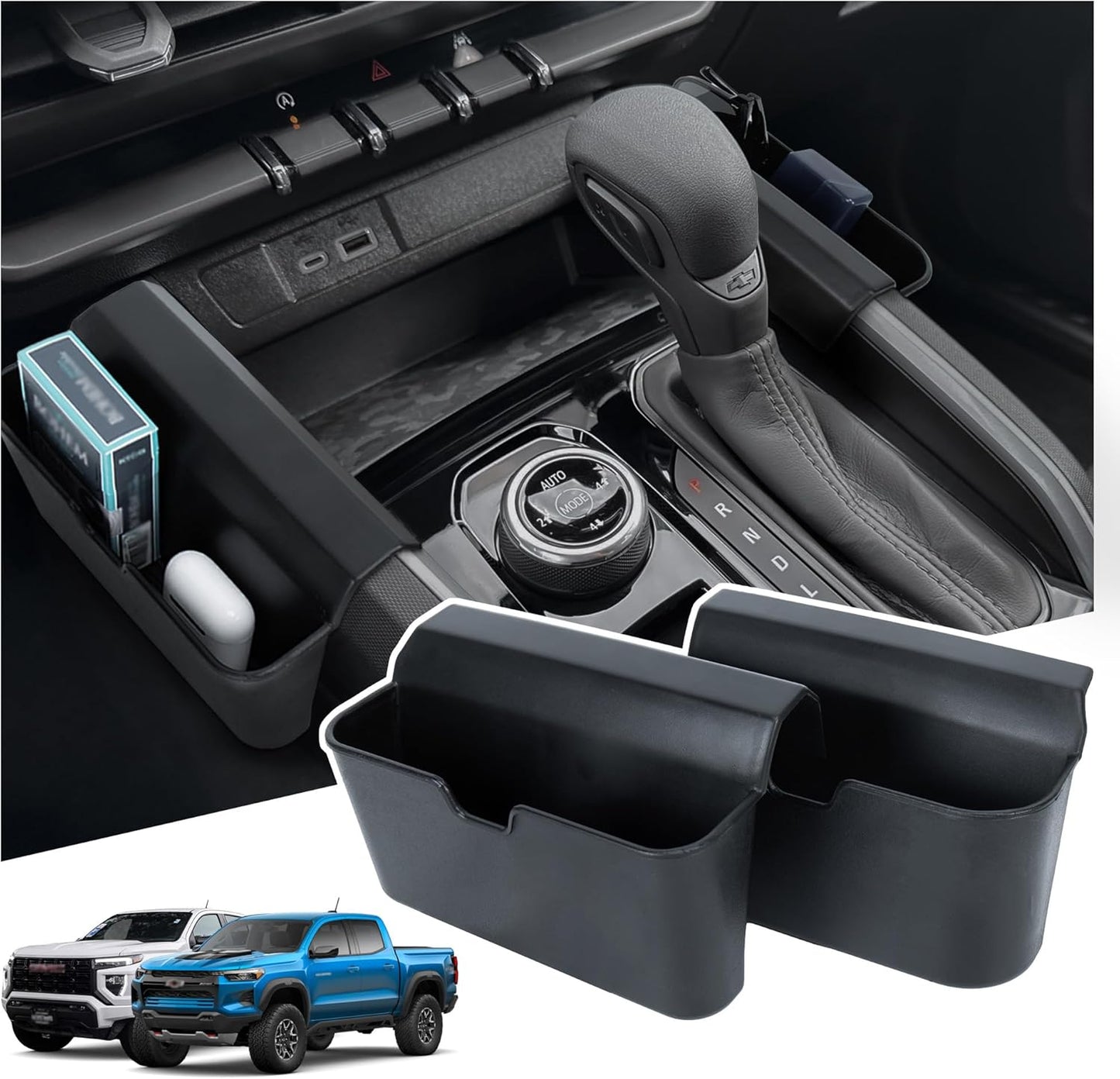 Center Console Organizer Compatible with 2023-2026 Chevy Colorado/2023-2026 GMC Canyon, Armrest Storage Box＆Gear Shift Organizer Tray Interior Truck Accessories