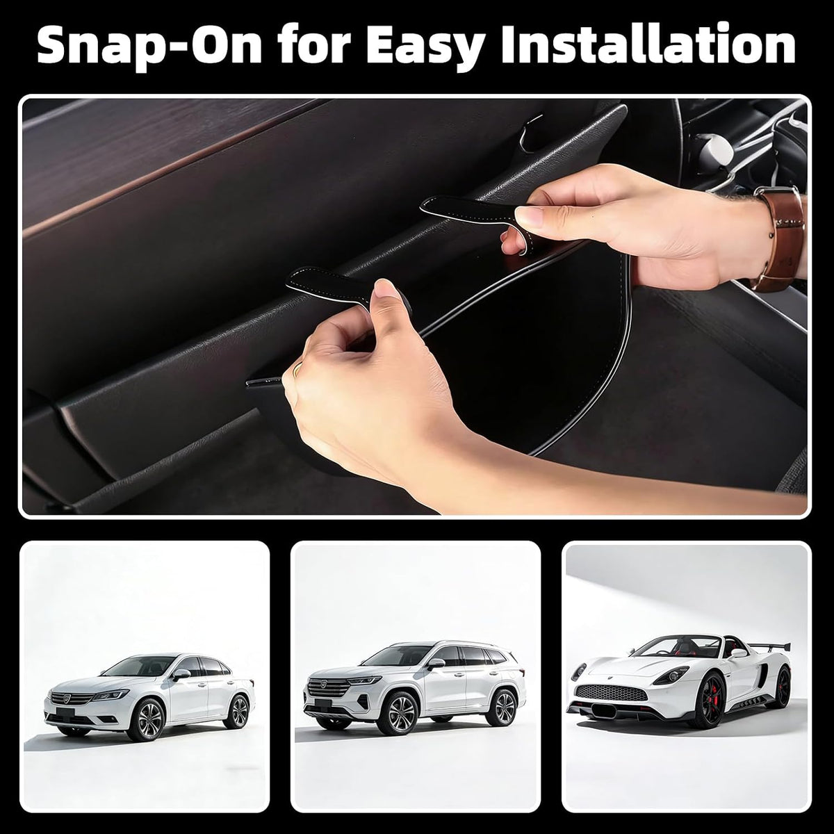 Small Car Trash Can,Cute Leakproof Car Trash Bin,Car Garbage Can Garbage Container Bin Hanging on the Door,Automotive Garbage Cans Organizer for Vehicle Back/Front Seat/Console (Black)