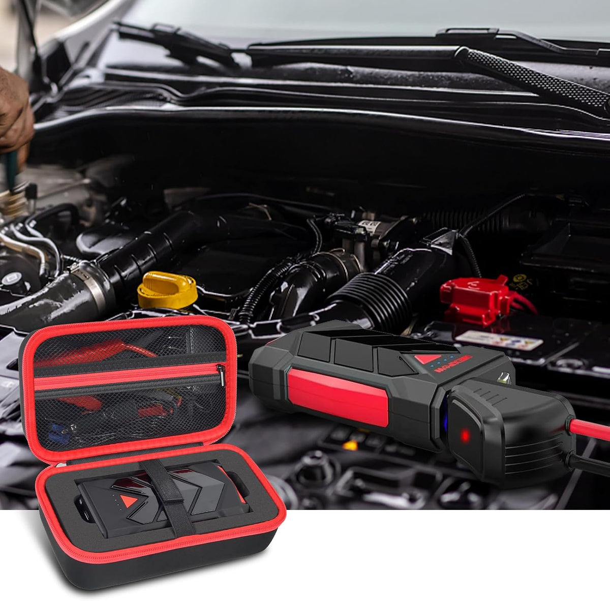 PAIYULE Case for NEXPOW T11F, Case with Detachable Foam for NEXPOW Q10S for AstroAI S8 for BIUBLE for BUTURE Car Jump Starter, Portable Holder for Jump Start Battery Power Pack(Box ONLY)