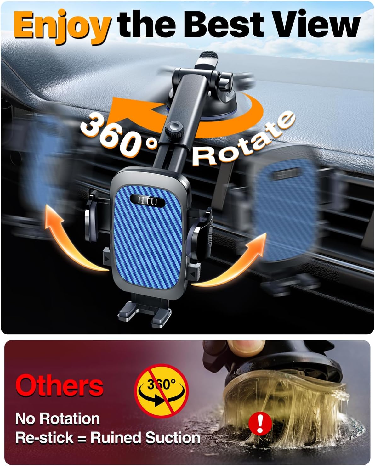 HTU 2026 Ultimate Best【True Military-Grade & Safety Cert】 Car Phone Holder
