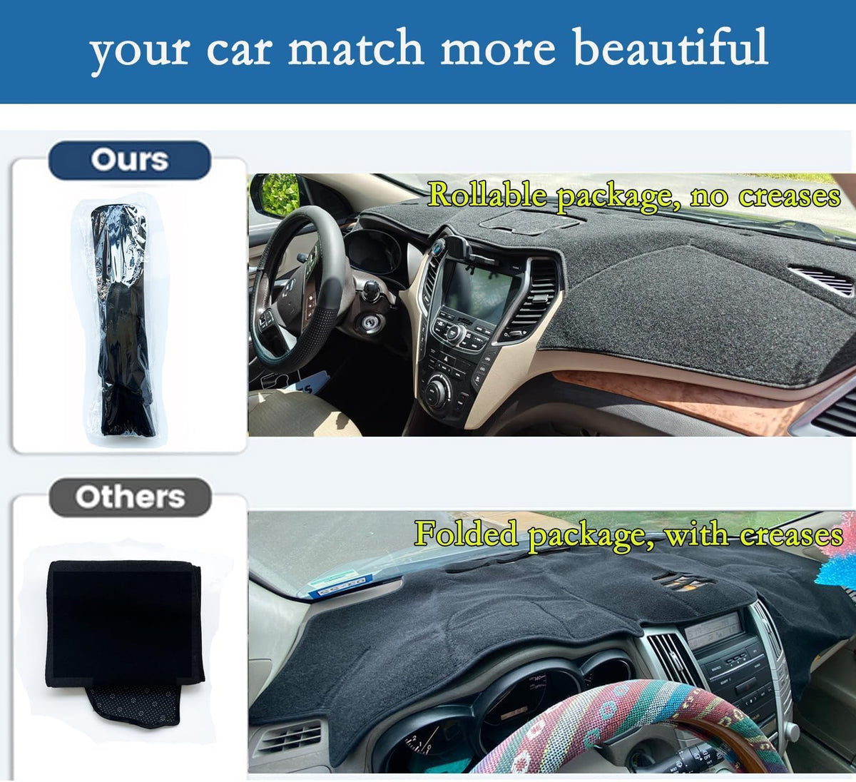 Dash Cover Custom Fit for Hon-da CRV CR-V 2007 2008 2009 2010 2011 Dashboard Cover Non-Slip Pad Dash Board Mat Accessories