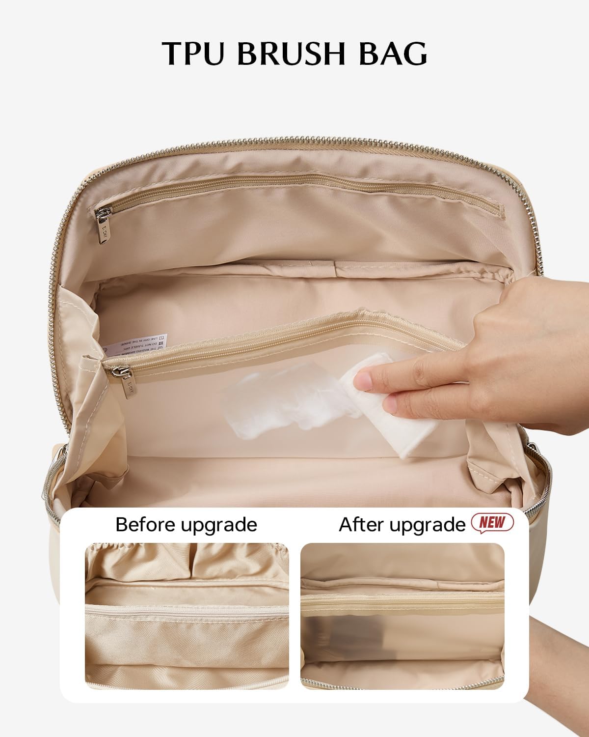 EACHY Travel Makeup Bag for Women, Personalized Initial J Cosmetic Bag