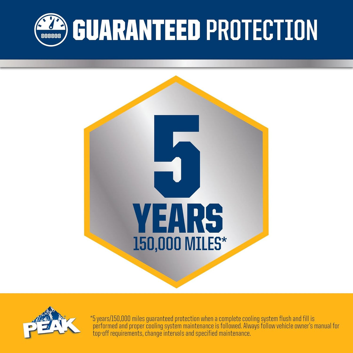 PEAK OET Extended Life Gold 50/50 Prediluted Antifreeze/Coolant for North American Vehicles, 1 Gal.