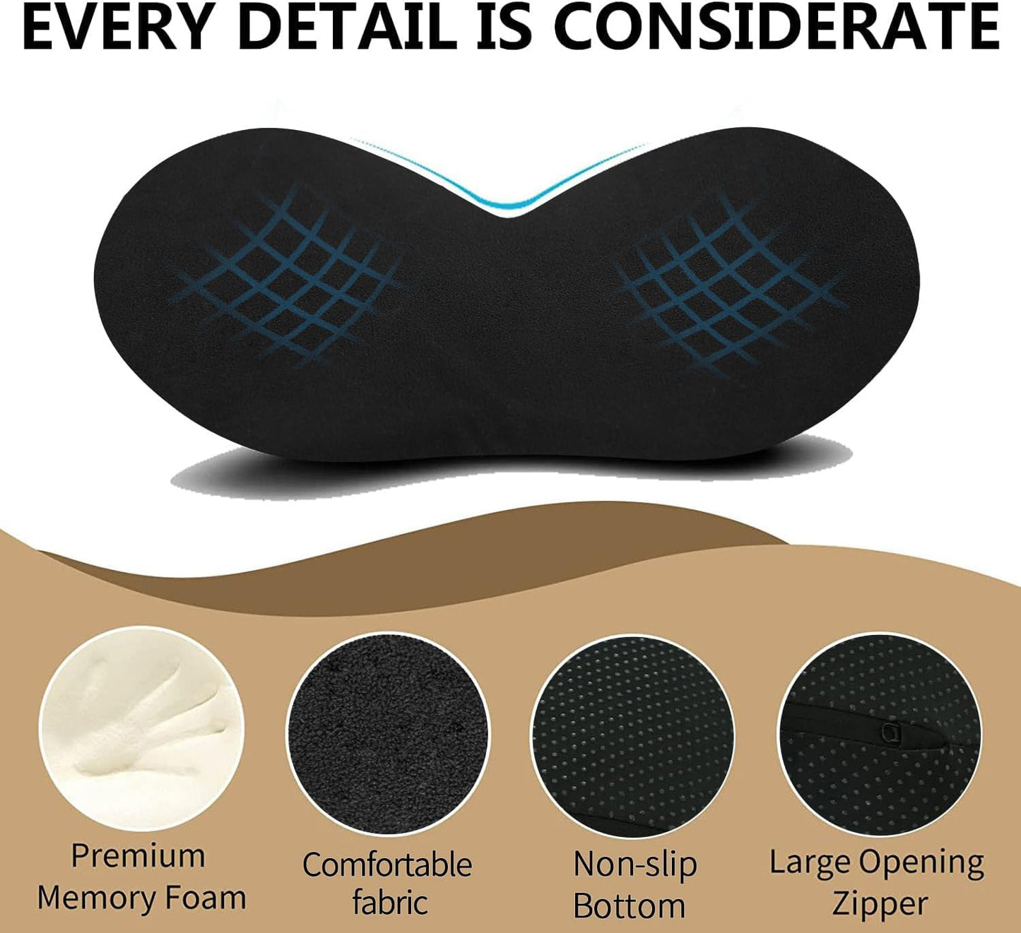 Livtribe Car Seat Cushion - Memory Foam Car Seat Pad - Sciatica & Lower Back Pain Relief - Car Seat Cushions for Driving - Road Trip Essentials for Drivers(Classic Black)