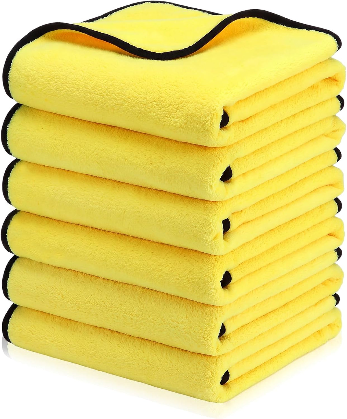 Tallew 18 Pcs 16"x24" Yellow Microfiber Towels for Cars Drying Polishing