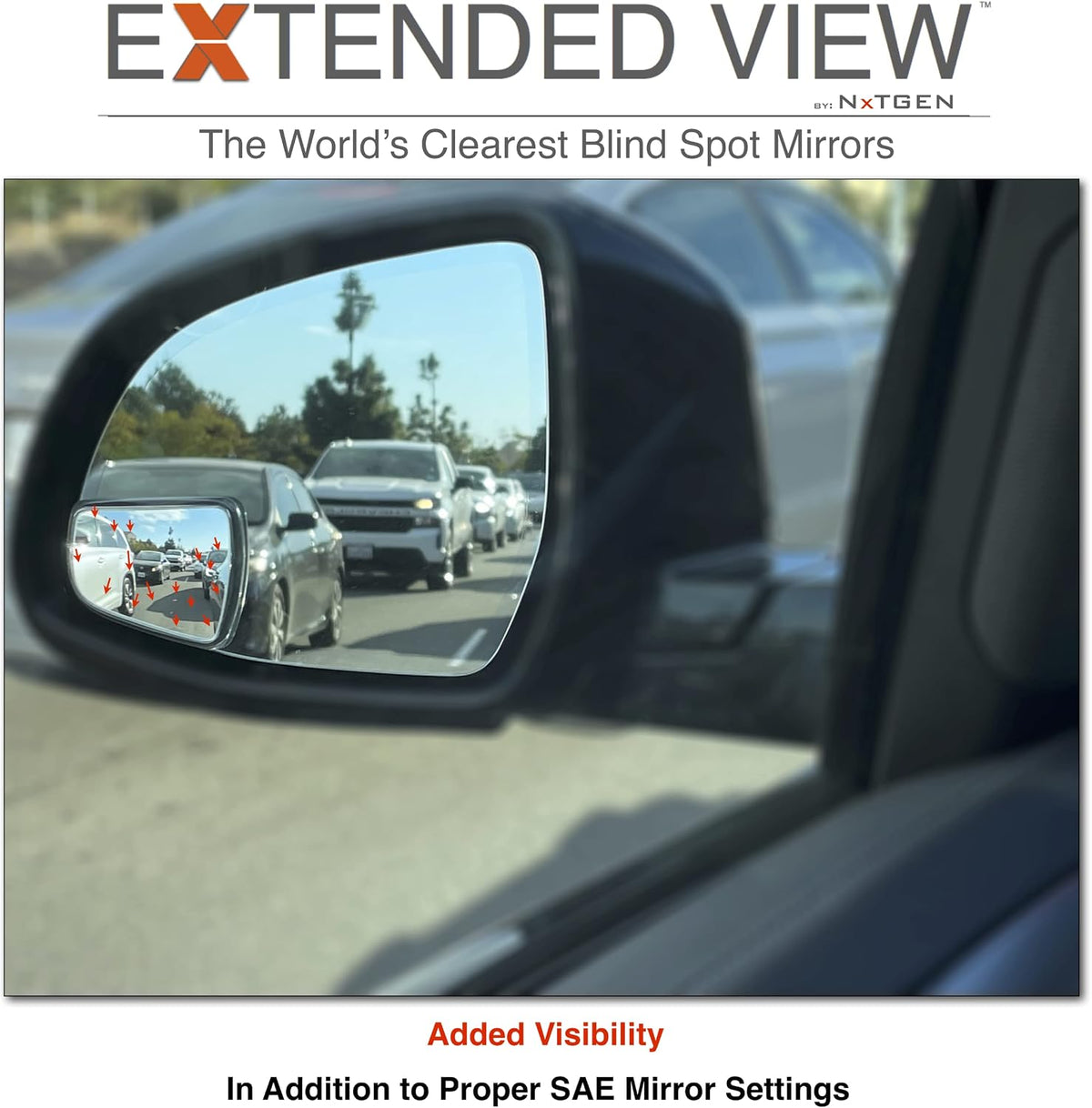 Blind Spot Mirrors- Compatible with 14-24 BMW X3 Extended View - 2 Piece Set (Left & Right)