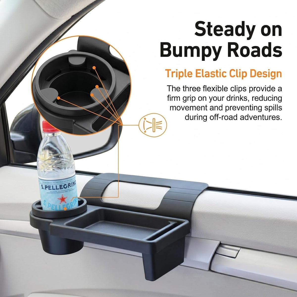 Car Window Storage Organizer, Door Side Hanging Box with Cup Holder & Phone Holder, Large Capacity Side Door Storage Tray for Earphones Keys, Universal Interior Organizer for Cars (Black #A)