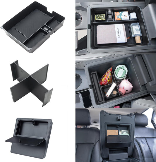 PIMCAR 3-Piece Center Console Organizer Set for 2023-2026 Honda Pilot, 2024-2026 Honda Passport/Ridgeline Accessories, Armrest Hidden Storage Box & Divider ABS Material Interior Accessories