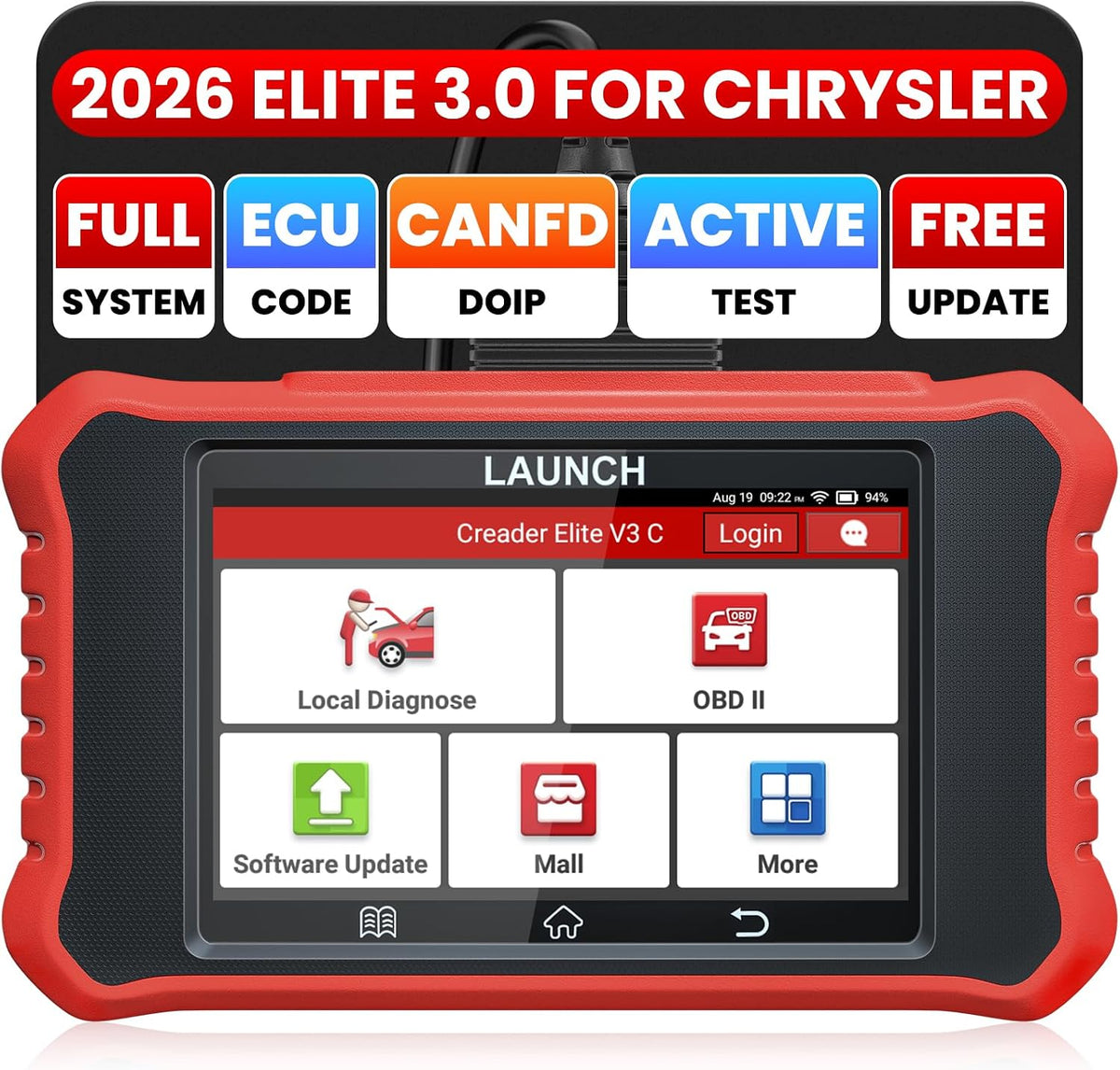 Launch Creader Elite 3.0 Bidirectional OBD2 Scanner for Chrysler Dodge Jeep