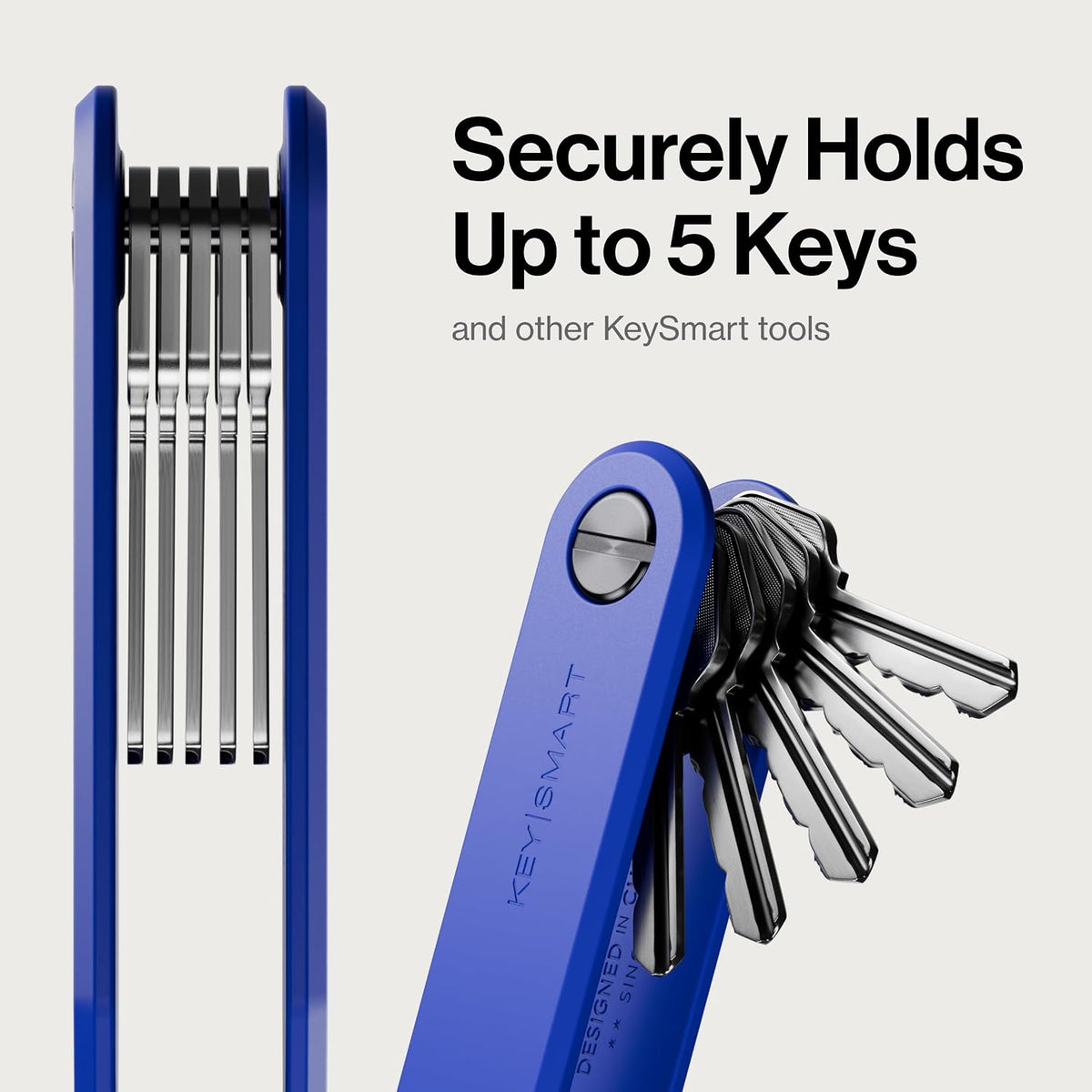 KeySmart Loop - Keychain Key Holder, FKM Silicone, Compact Key Organizer for Key Chain, Clutter-Free Compact EDC Key Chains