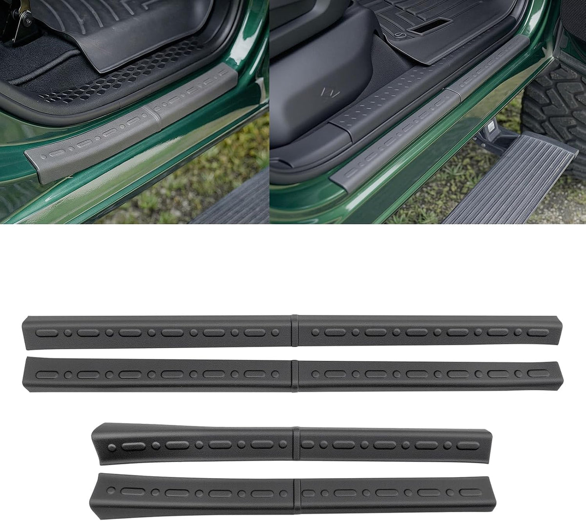 Front Door Sill Guards for 2021-2026 Ford F150 & 2023-2026 F250 F350 F450 F550 Super Duty Accessories, Full Coverage Door Sill Protector Kit Soft TPE Entry Guard Cover 2Pcs