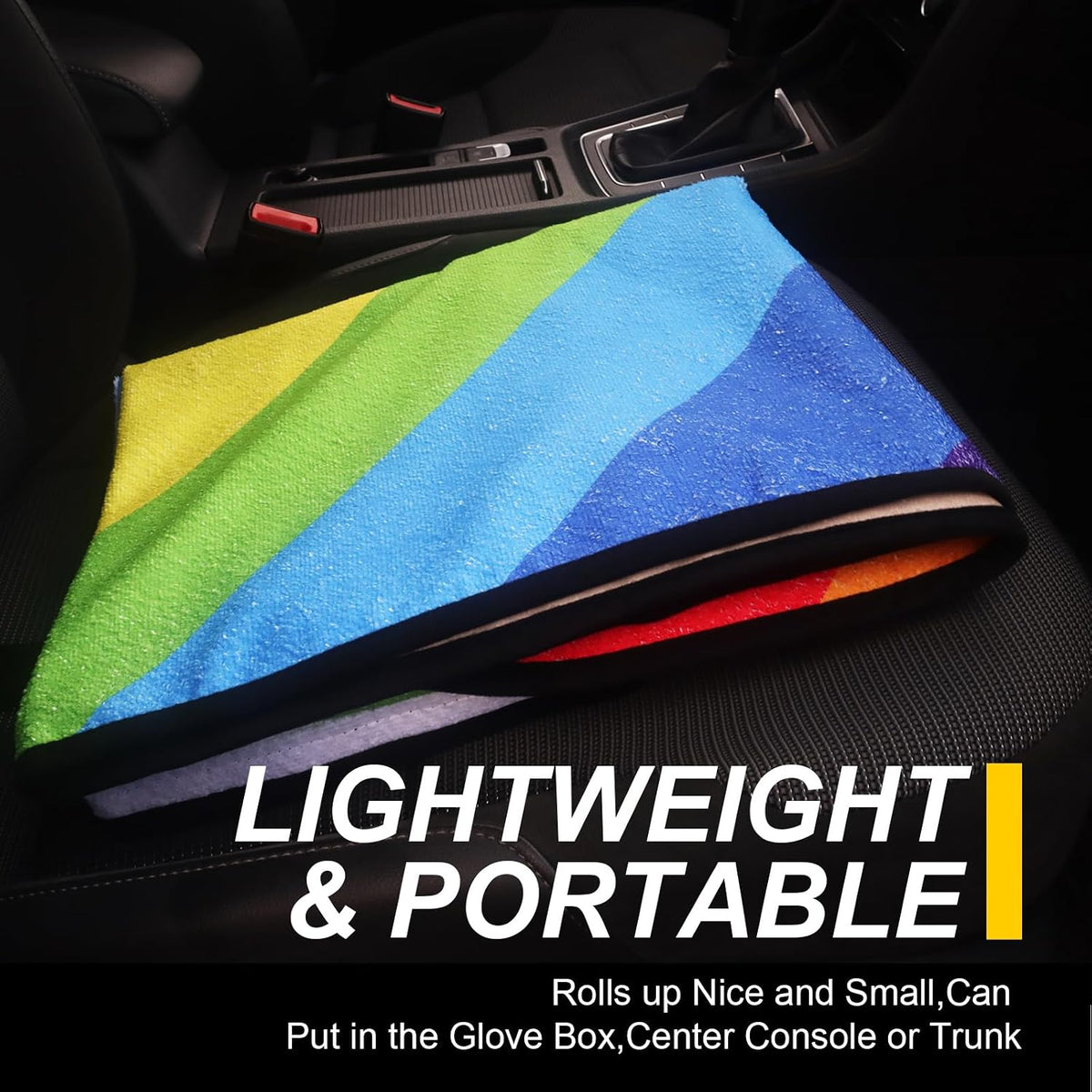 Back Seat Cover for Car Trucks Van SUV Jeep,Waterproof Rear Bench Towel Seat Covers for Dogs and Kids,Automotive Backseat Protector (Rainbow)