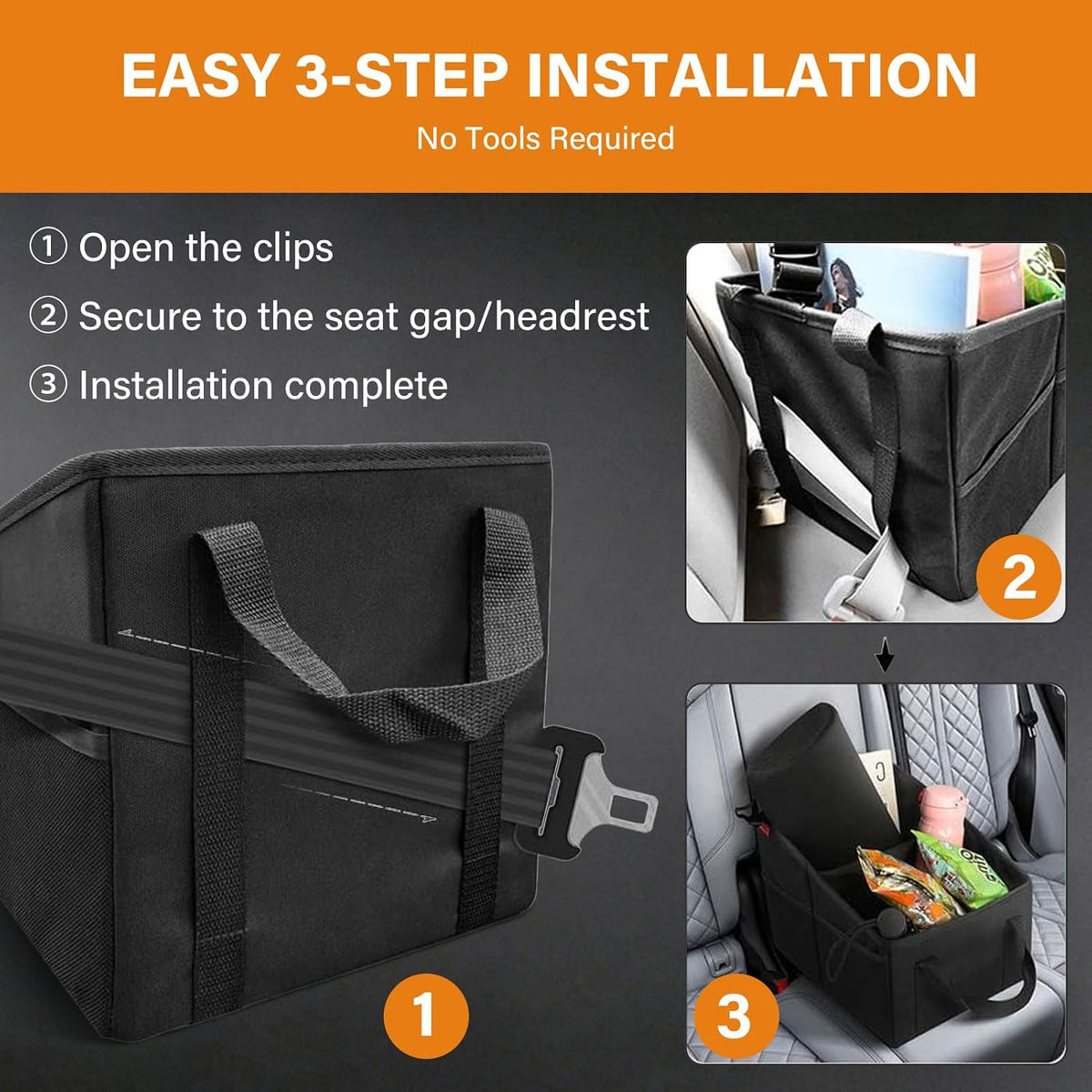 Car Seat Organizer, Multi‑Pocket Storage for Front & Rear Vehicle Seats