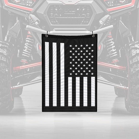 [Heavy-Duty] UTV Rear Trash Mesh Organizer & Trash Bag | Hose-Down Washable Design for Muddy Tow Straps, Wet Gear & Cans | Universal Fit for Polaris RZR, Can-Am X3, Yamaha (American Flag Edition)