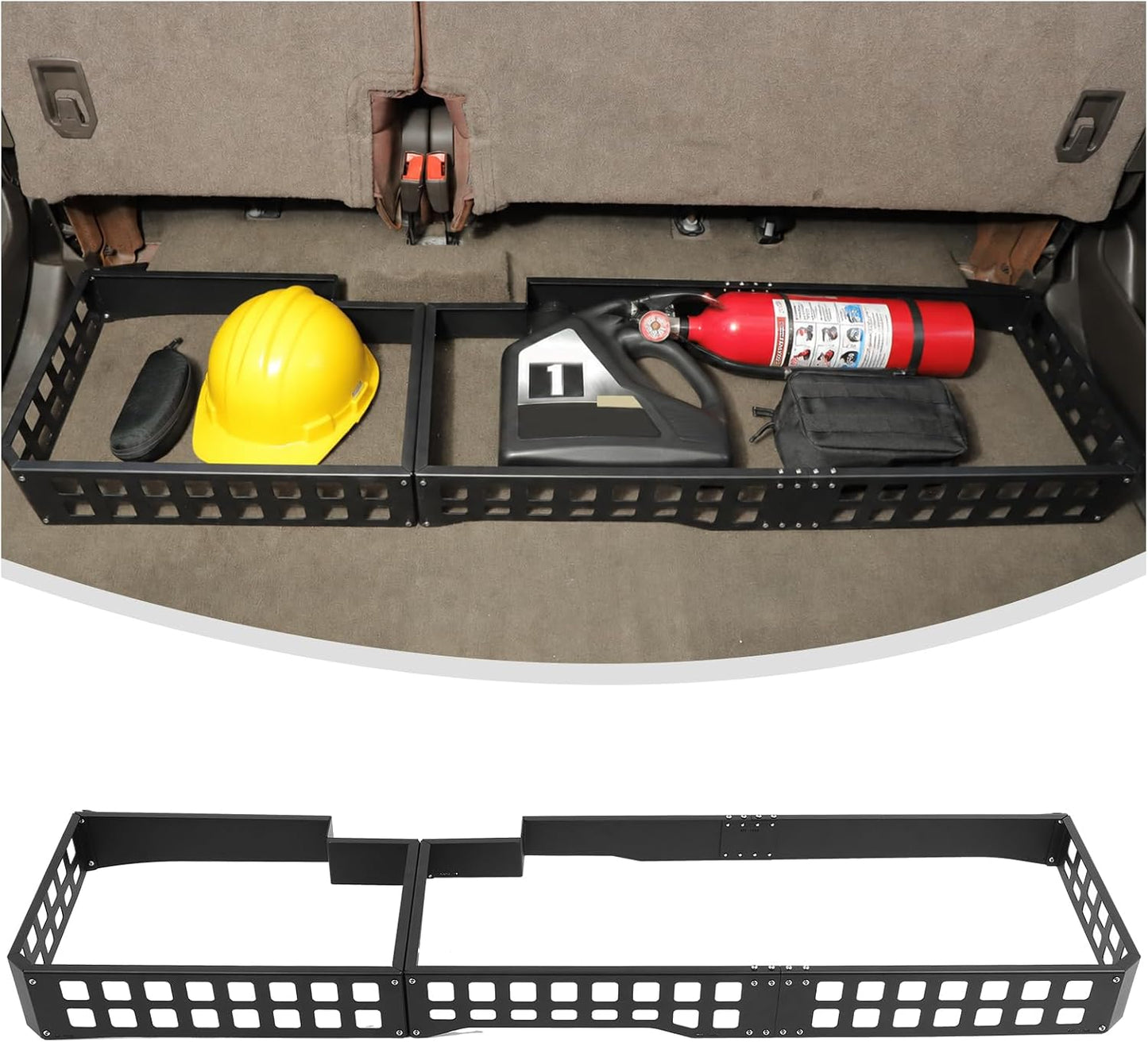 Linskip Under Seat Storage Compatible with 2014-2018 Chevy Silverado & GMC Sierra 1500 & 2015-2019 2500HD 3500HD, Modular Storage Solution with MOLLE Panel for Organized Utility, Underseat Organizer