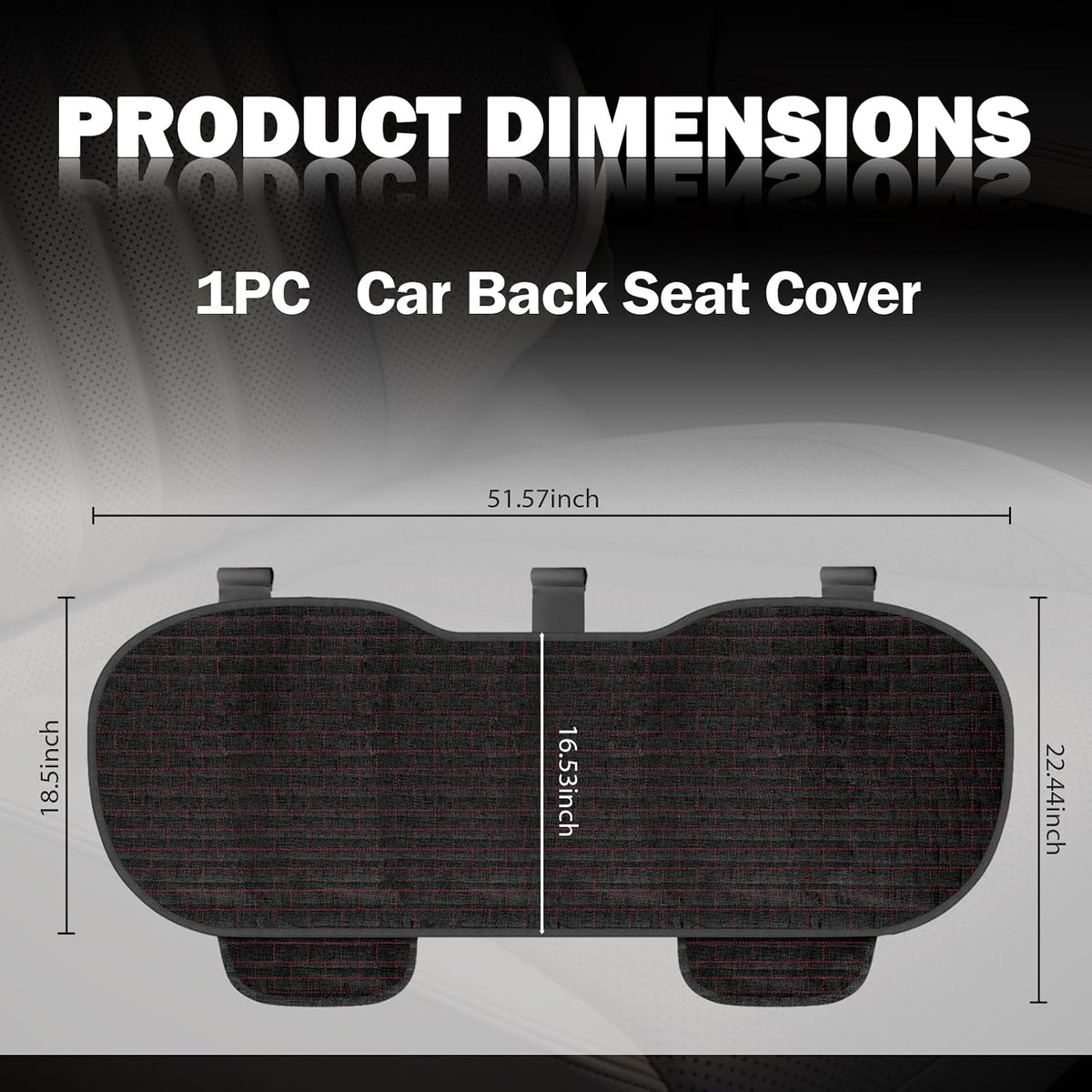 Car Back Seat Cover with Side Pockets,Breathable & All-Season Bench Seat Cover for Back Seats Protection,Anti-Slip Backs Seats Protector Car Interior Accessories for Cars,SUVs (Rear Seat/BlackRed)