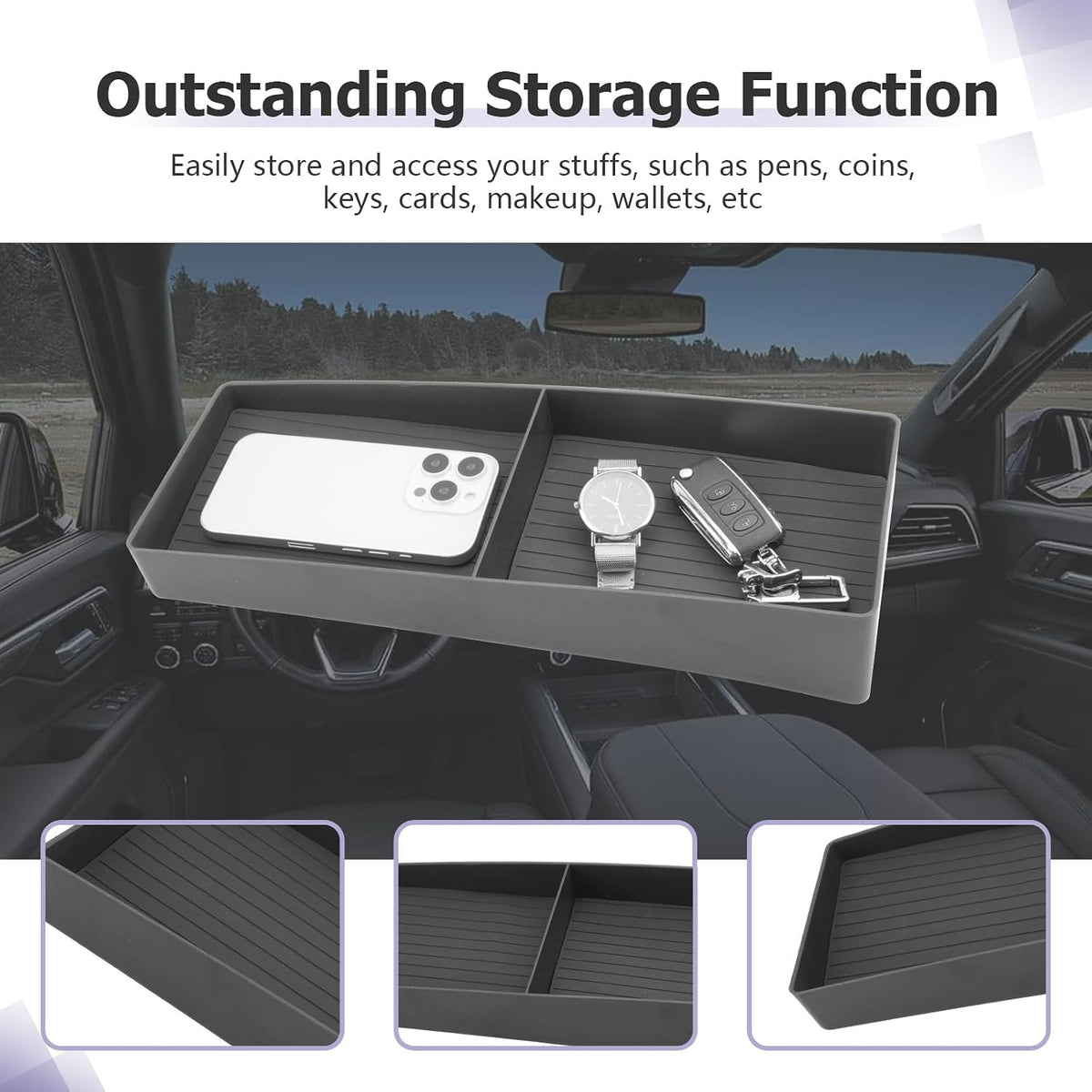 LUWU 2026 2027 Traverse Dashboard Storage Tray Compatible with 2024 2025 2026 2027 Chevrolet Traverse Accessories Behind Screen Organizer 2027 Traverse Accessories Center Console Display Box Dash Tray