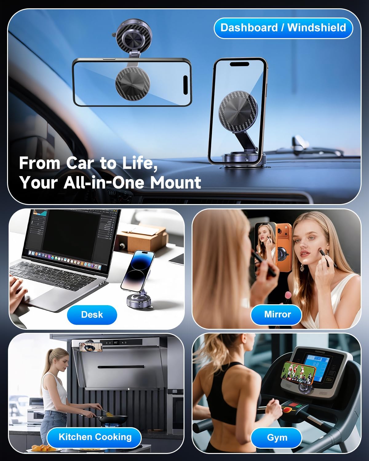 for MagSafe Car Mount, Vacuum Magnetic Car Phone Holder Stand for Your Car