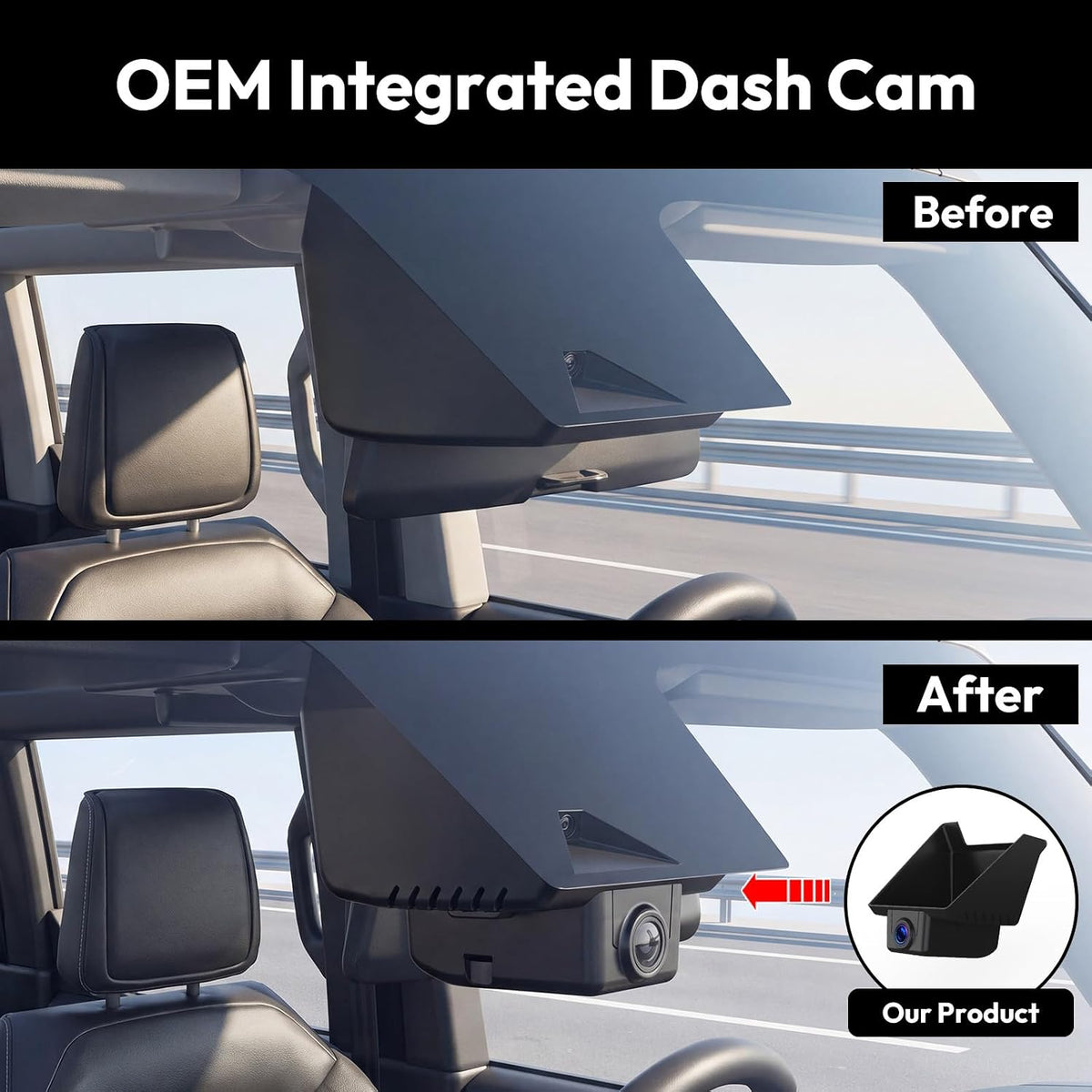 Front 4K Dash Cam for Ford Bronco & Raptor 2021-2024 (Not for Bronco Sport)