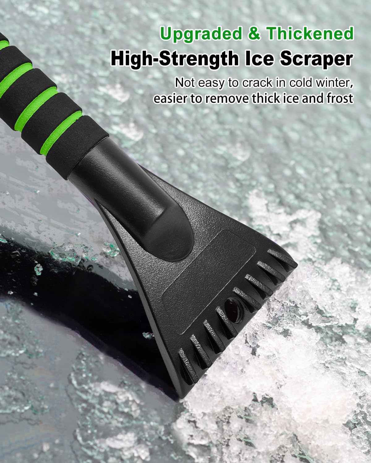 SEAAES Ice Scraper with Snow Brush for Car Windshield