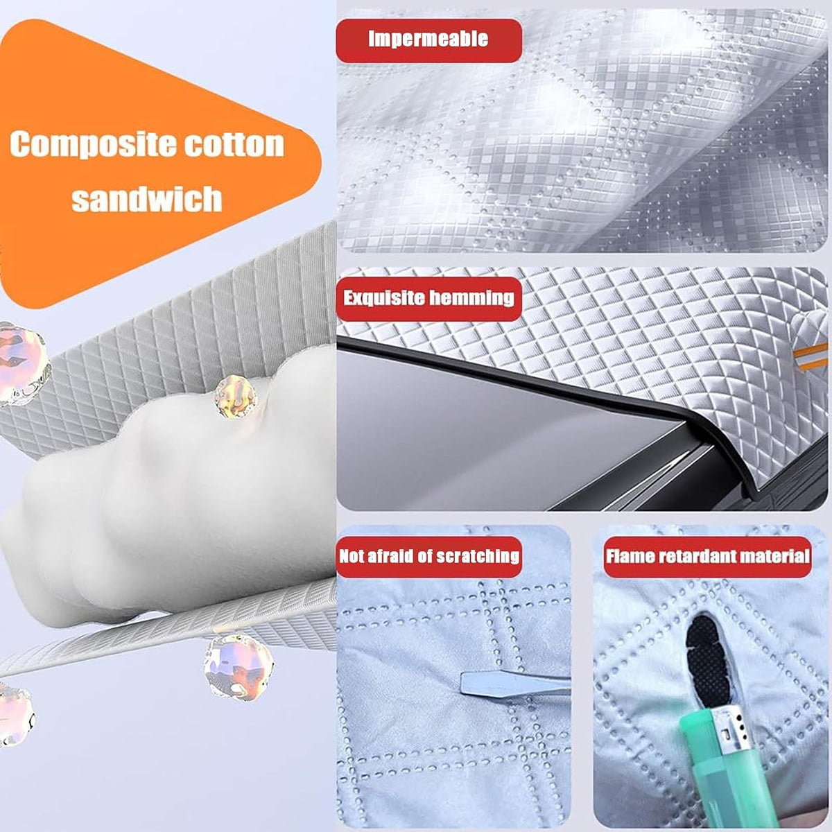 Winter Windshield Cover for Infiniti QX QX30 QX50 QX55 QX56 QX60 QX70 QX80, Protects from Snow Ice and Frost Magnetic Windshield Cover with Mirror Covers Windshield Snow Cover,M Style