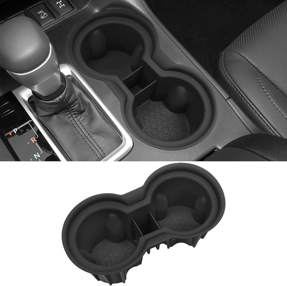 Silicone Non-Slip Center Console Cup Holder Inserts for Toyota Highlander 2014 2015 2016 2017 2018 2019 Car Drink Bottle Holder Interior Accessories Waterproof Replaces