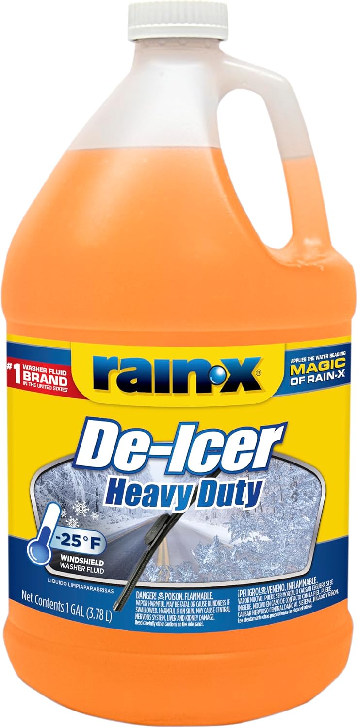 Rain-X -25°F Heavy Duty De-Icer Windshield Washer Fluid - 1 Gallon (Pack of 6)