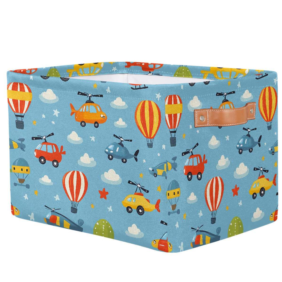 Cars Helicopters Storage Baskets for Organizing, Fabric Collapsible Storage Bins Box Cartoon Decorative Toy Organizer Baskets for Closet Shelves Gift Basket 1 Pc