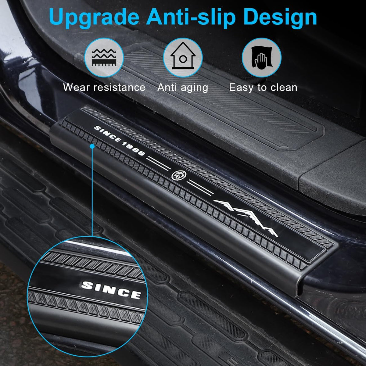 Door Sill Edge Entry Guards Compatible with 2021-2026 Ford Bronco 4 Door