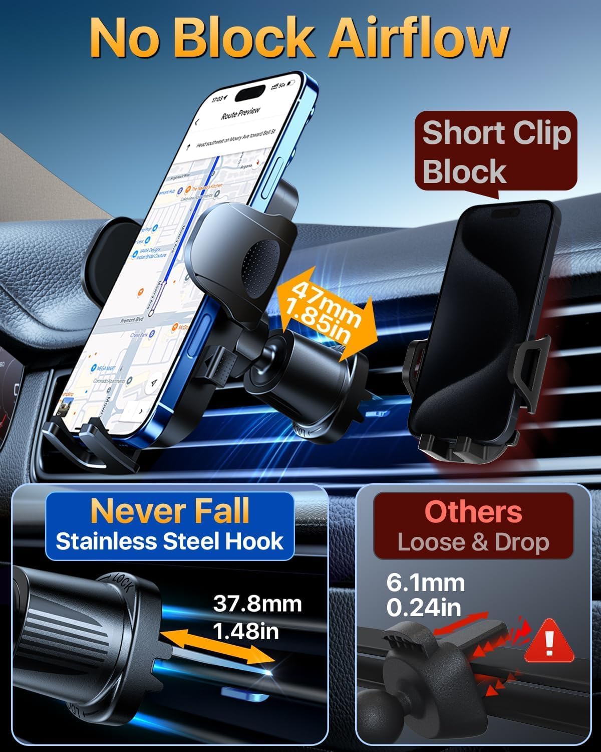 YRU True Military-Grade 360°Rotation Suction 2026 Ultimate Car Phone Holder