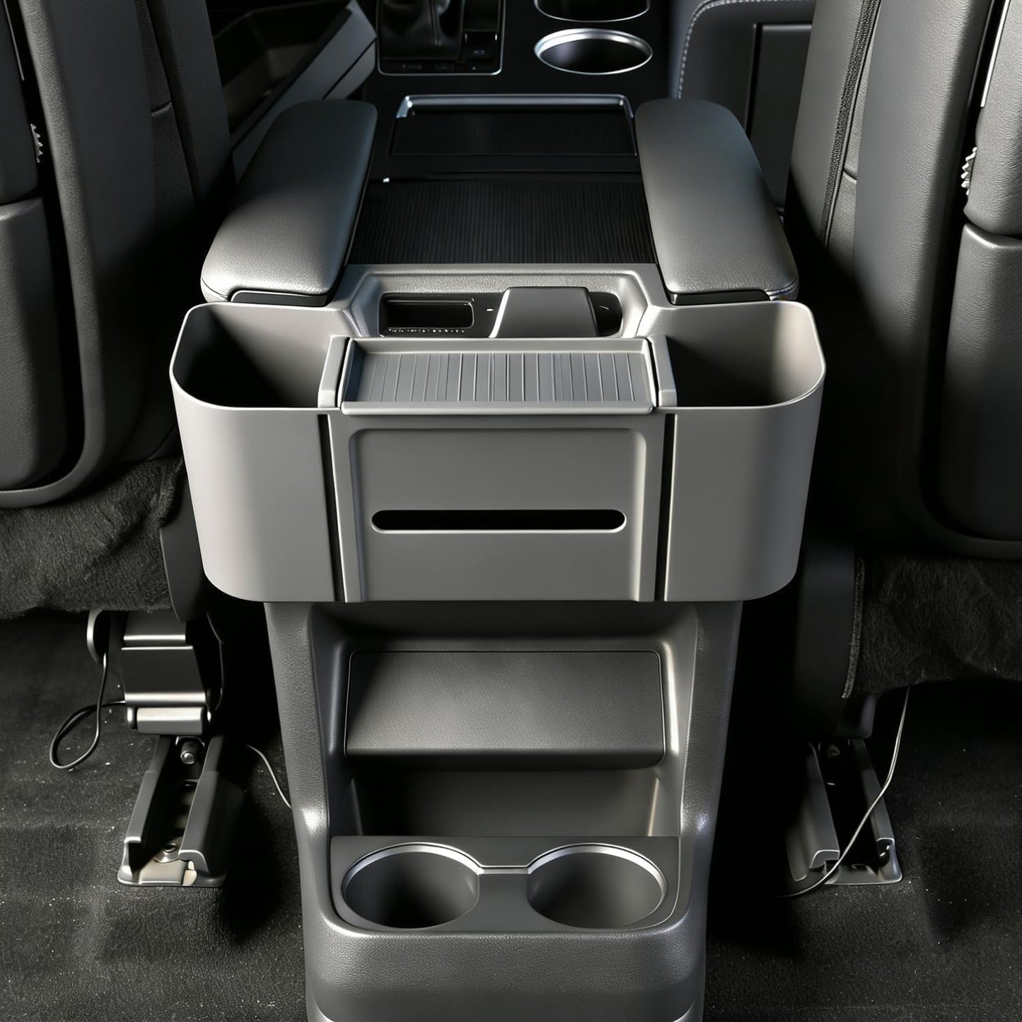 JYCDC Rear Armrest Storage Box Compatible with Toyota Sienna 2022–2026, 2nd Row Armrest Organizer for Center Console Area, Interior Accessories