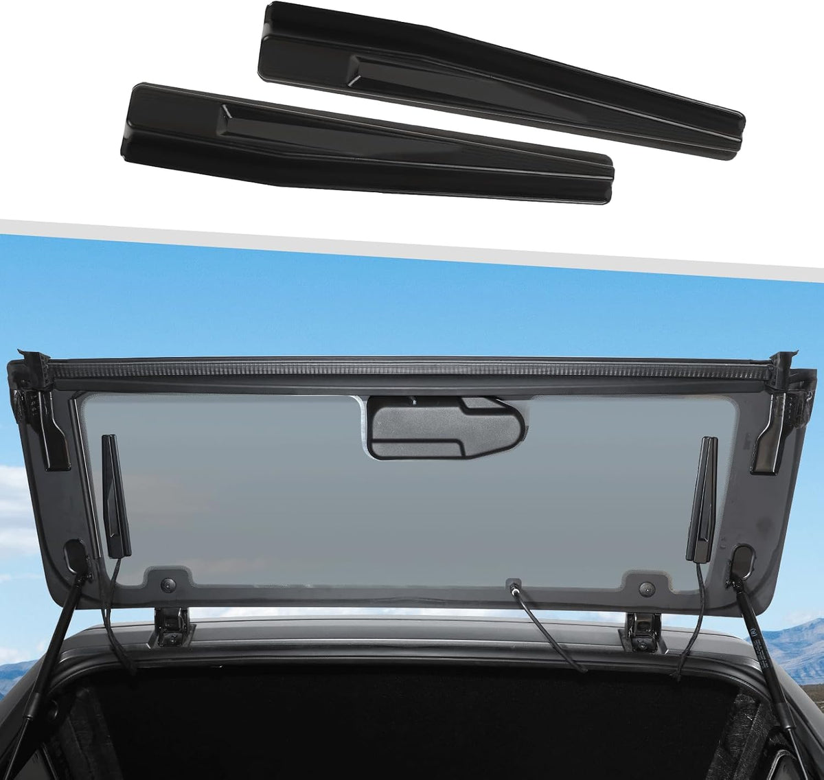Jimen Compatible with Ford Bronco / Bronco Sport 2021-2023, 2PCS Rear Windshield Defogger Cover Rear Window Heating Wire Cover (Black)