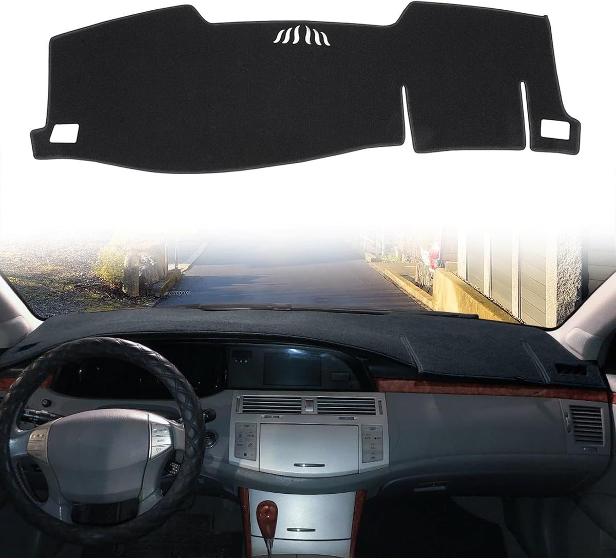 Dashboard Cover Dash Cover Mat Pad Custom Fit for Toyota Avalon 2005 2006 2007 2008 2009 2010 with Cutout for Speaker (Black)