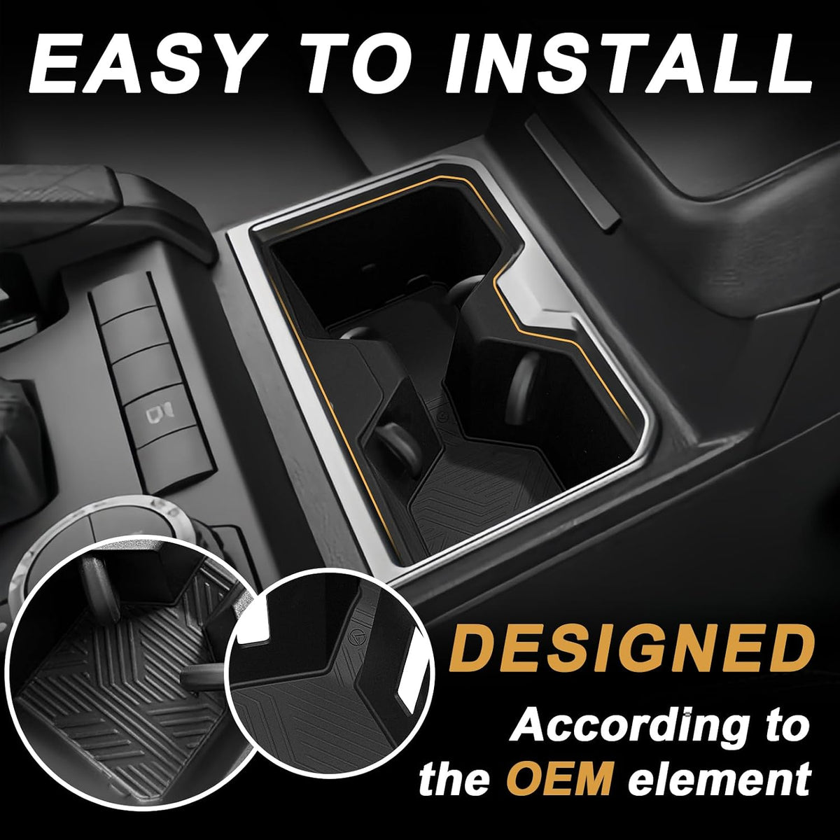 Muslogy Center Console Cup Holder for 2025-2026 Toyota 4Runner Accessories