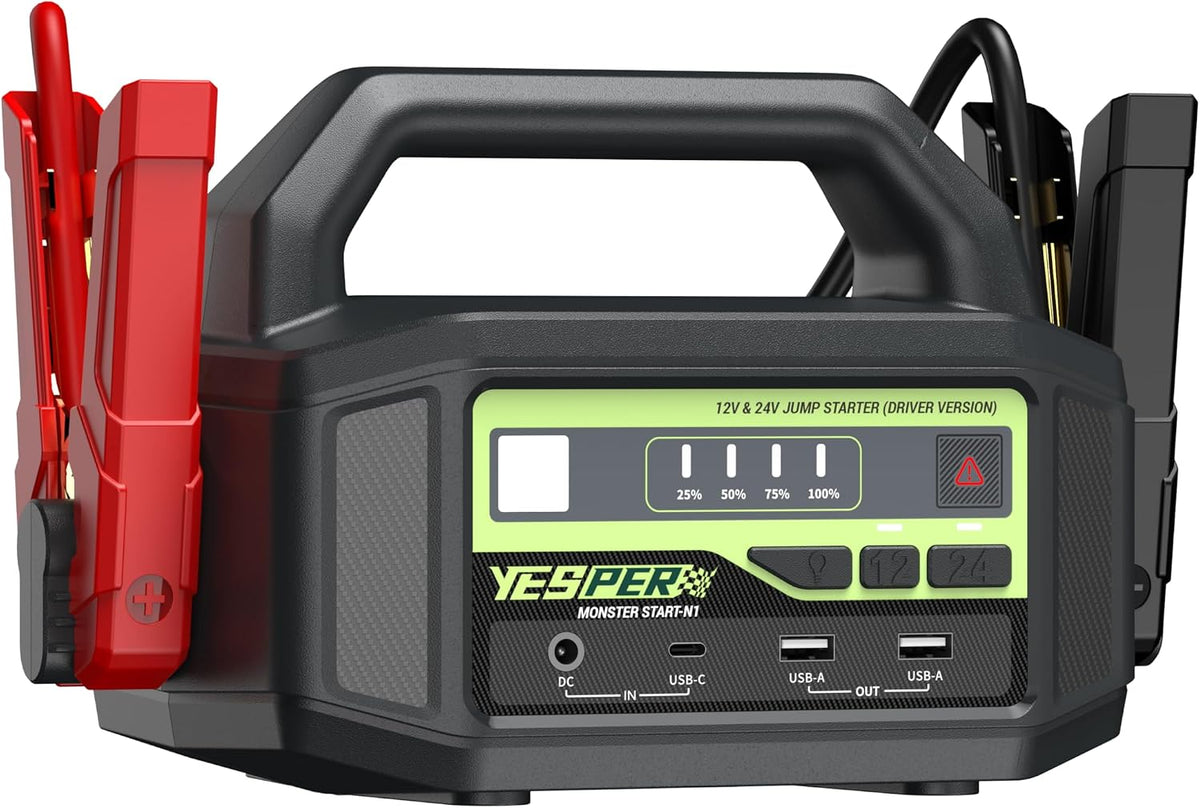 YESPER 12V/24V Car Battery Jump Starter 6000A Heavy Duty Truck Jump Box