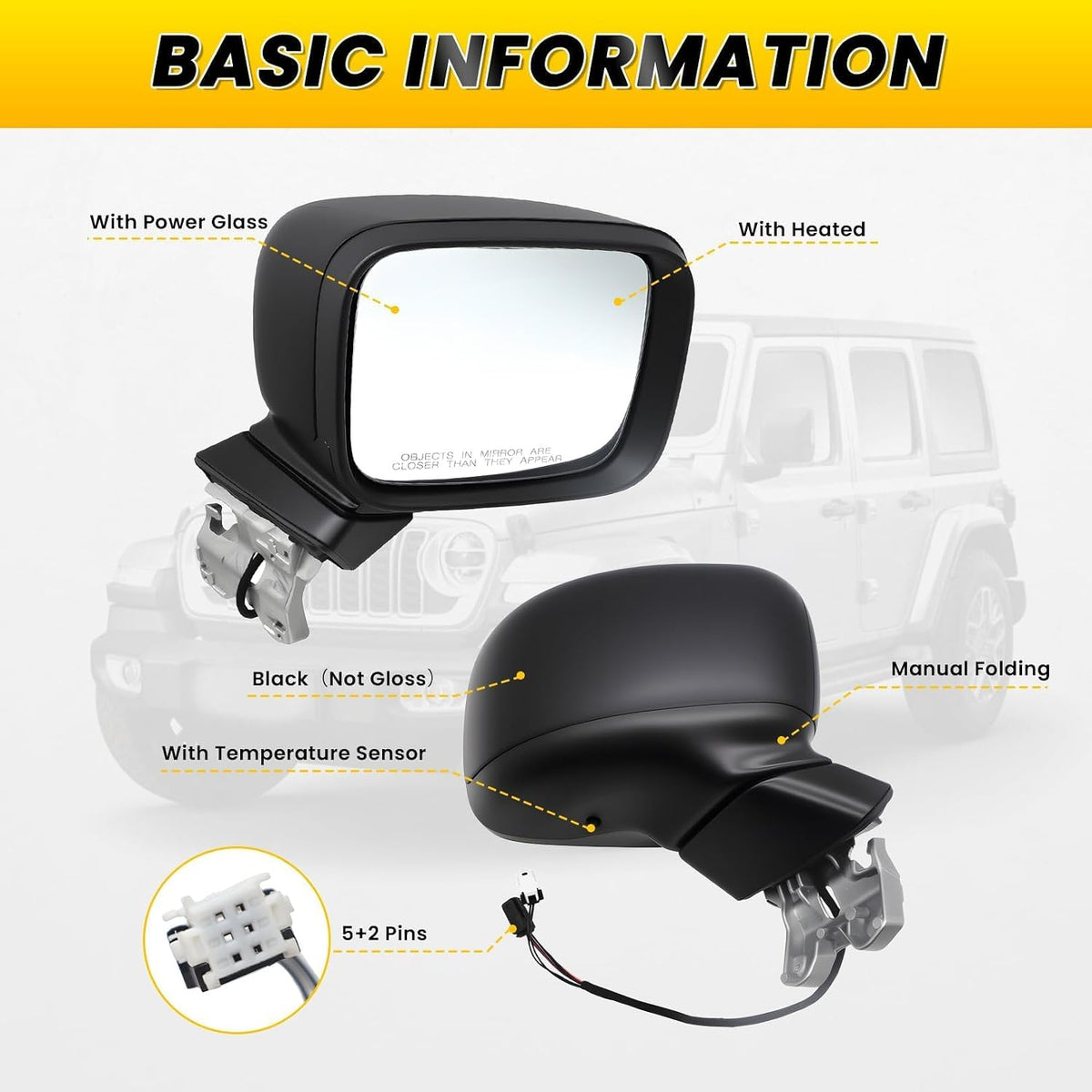 Right Side Mirror Assembly Compatible with Renegade 2015-2023