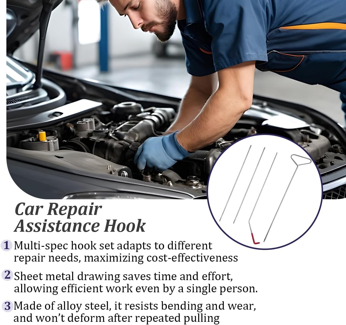 4 Pack 63 Inch Adjustable Emergency Car Long Reach Tool Kit