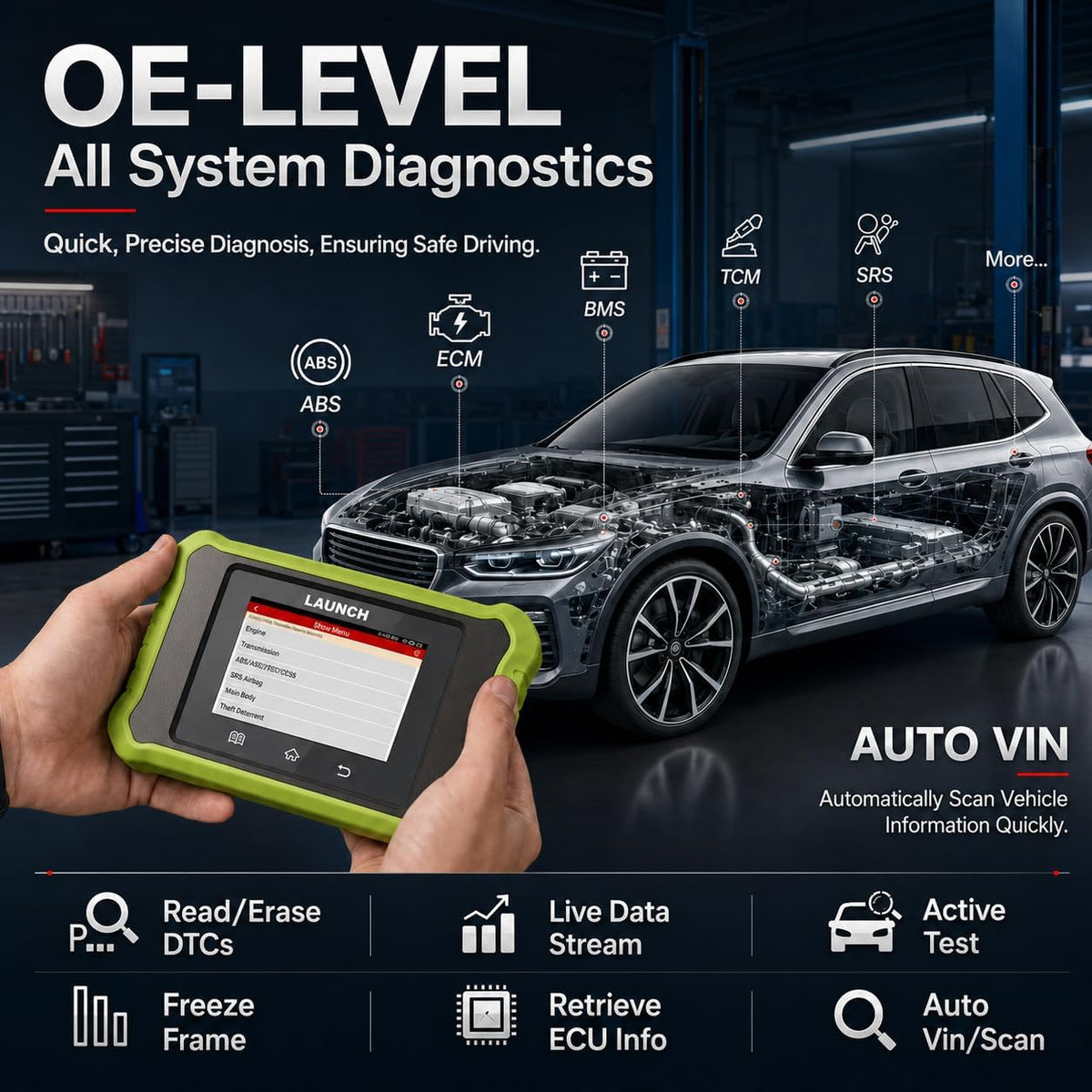 LAUNCH Creader Elite X500 OBD2 Scanner for Mercedes-Benz