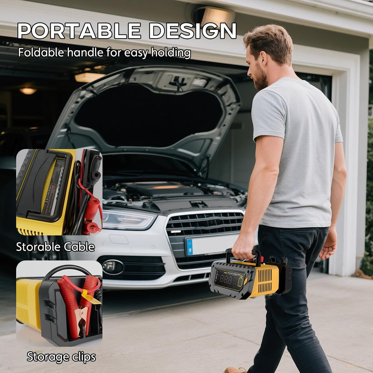 26A 6V/12V/24V Smart Battery Charger – Automatic Maintainer, Trickle Charger & Desulfator with Overcharge Protection & Temperature Compensation – for Lead-Acid (Wet, Gel, AGM) & Lithium(LiFePO4)