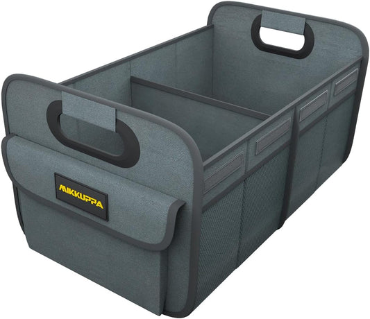 MIKKUPPA Car Trunk Organizer - 70L Collapsible Trunk Organizer with Reinforced Handles for Groceries, Car Storage Organizers for SUV Auto Truck Van with Non Slip Bottom (Gray)